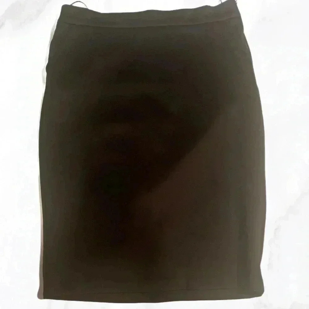 Philosophy black timeless straight fit A line classic office lined midi skirt 12